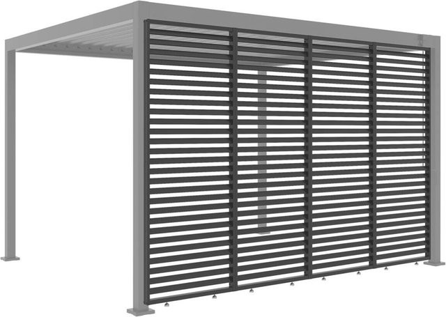 Sichtschutz aus Aluminium in Anthrazit, B/H/T: 85 x 226 x 6 cm - Bild 1