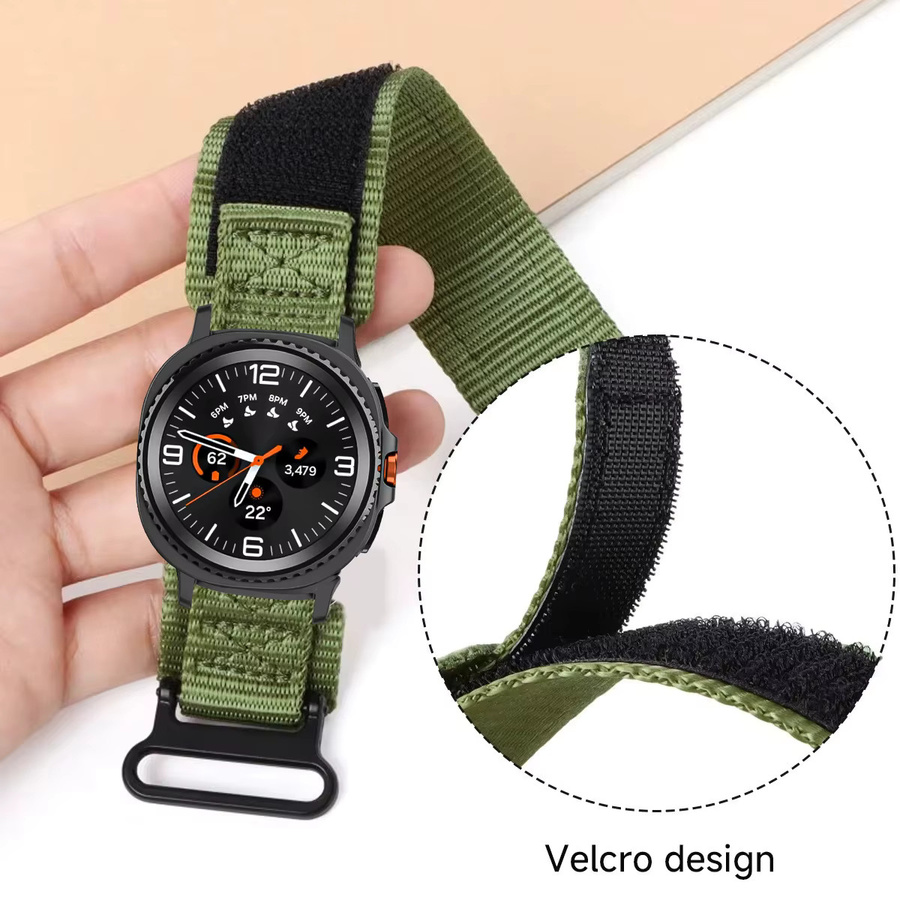 OAKCHARM Nylon-Schlaufenarmband für Samsung Galaxy Watch8 Classic 46 mm, Galaxy Watch 8 40 mm und 44 mm, Sportarmband Ersatzband in Rot und Schwarz - Bild 3