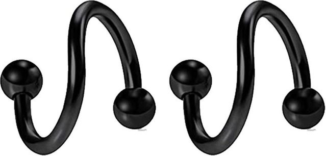 YULIN Piercing Ohrringe, Edelstahl, Schwarz, Damen - Bild 1