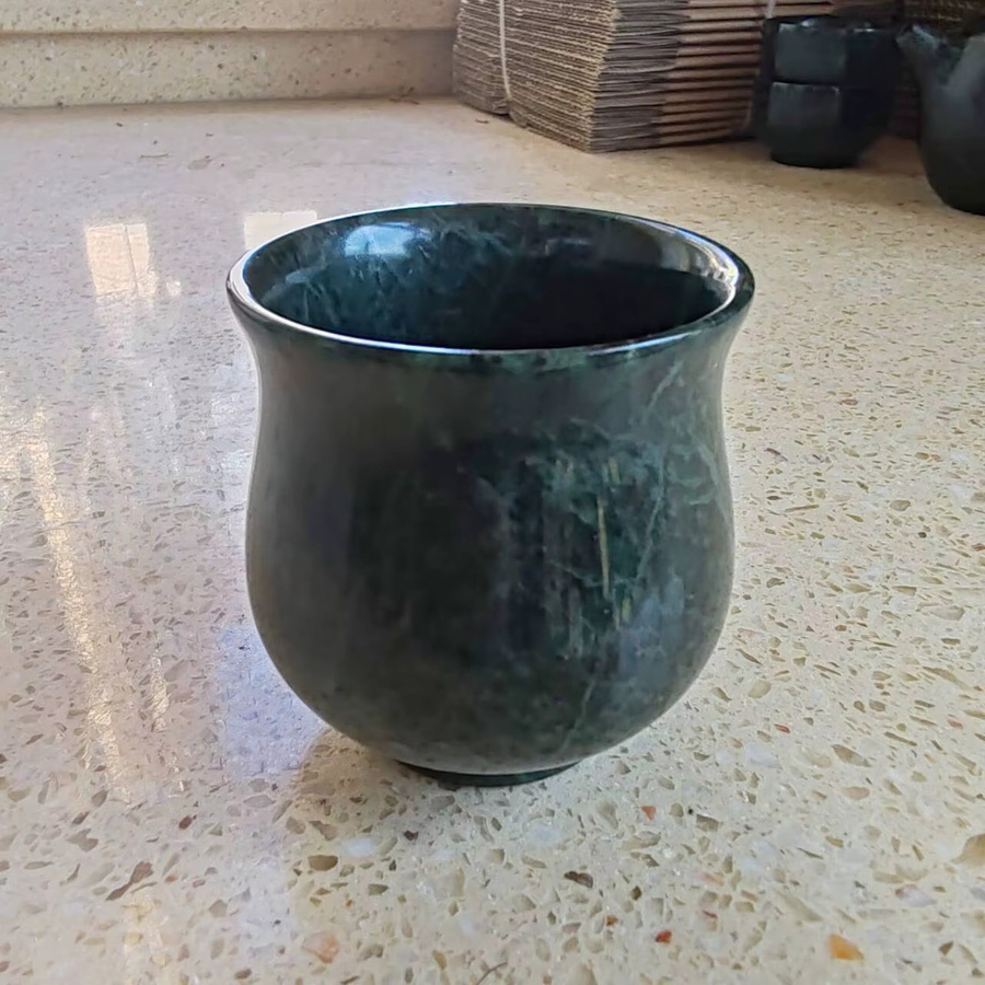 Natürliche Jade-Teetasse in Grün, 100 ml, für die chinesische Teezeremonie und Kungfu-Teesets - Bild 2