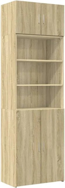 vidaXL Hochschrank Sonoma-Eiche mit Türen und offenen Regalfächern, B/T/H: 70 x 42,5 x 225 cm - Bild 1