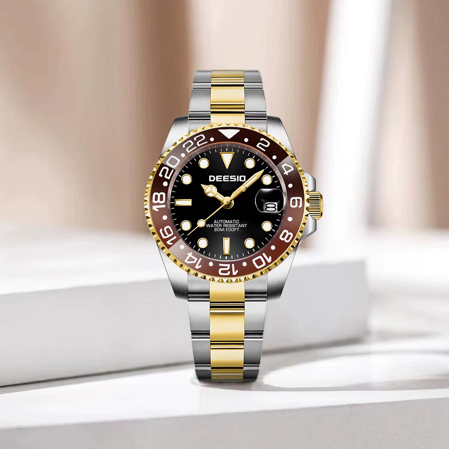 Deesio Armbanduhr, Automatik, Edelstahl, Schwarz, Herren - Bild 3