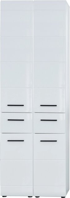 Trendteam Bad-Hochschrank Skin Bad in Weiß mit internen Regalböden und Schwenktüren, Breite: 60 cm - Bild 1