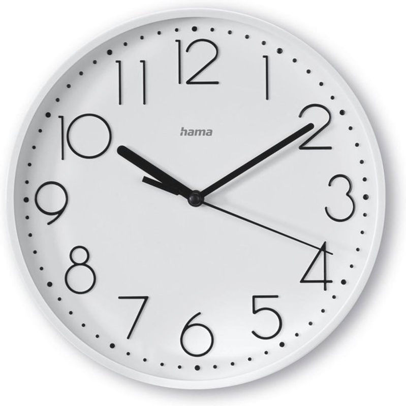 Hama Wanduhr Salina Analog Quarz Geräuschlos Weiß Durchmesser: 22 cm - Bild 1
