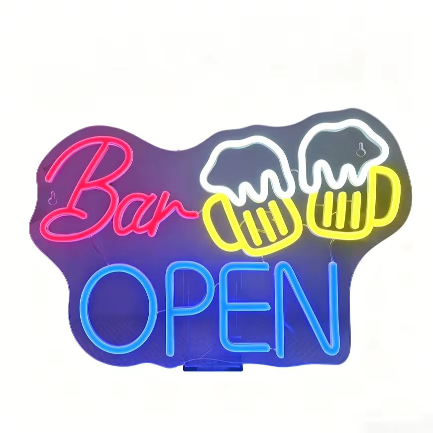 NEONAEON Bierbar-Neonschild, dimmbares LED-Schild in Multicolour mit USB-Anschluss und transparentem Gehäuse - Bild 5