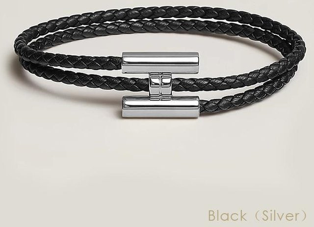 Armband Moonlight Classic H Knopf Armband, doppellagiges Leder, Damen - Bild 1