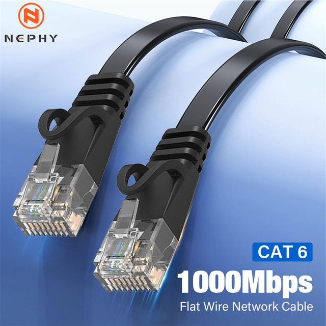 Nephy Cat6 Ethernet LAN Kabel UTP mit RJ45 Stecker in Schwarz - Bild 1