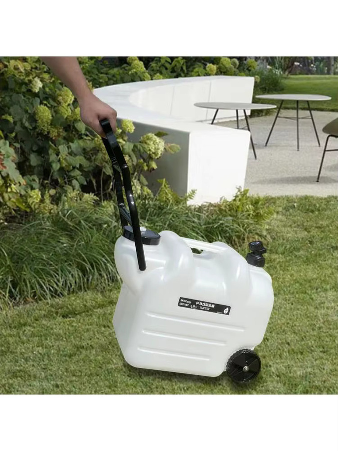 Tooyful Wasserbehälter mit Rollen und Wasserhahn, 28 l, Beige - Bild 5