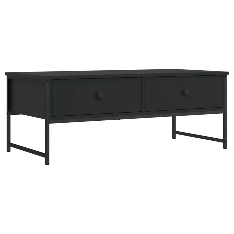 vidaXL Couchtisch in Schwarz im industriellen Stil aus Holzwerkstoff und Metall, B/T/H: 101 x 49 x 39,5 cm - Bild 2