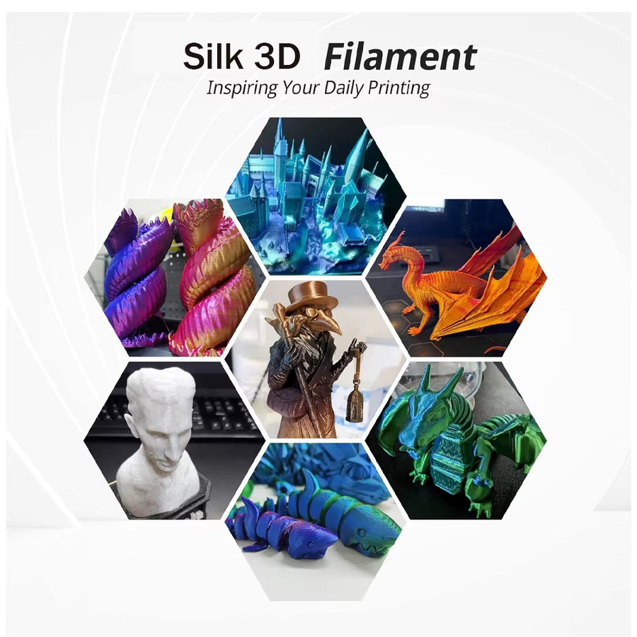 DINGSUN 3D-Drucker-Filament FDM Set mit 4 Farben: Grün, Blau, Gelb und Lila, Durchmesser 1,75 mm, 4 x 250 g - Bild 4
