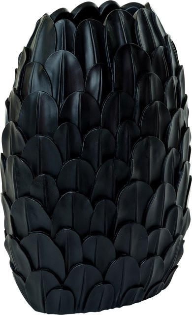 Vase FEDER von Light & Living in Schwarz aus Glas, Höhe: 40,0 cm, Breite: 19,0 cm, Tiefe: 19,0 cm - Bild 1