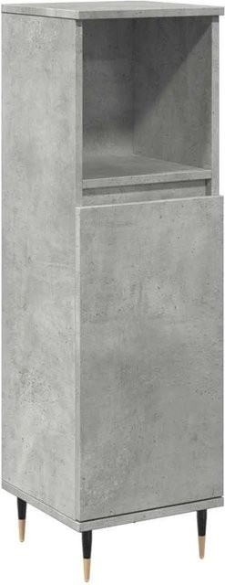 vidaXL Badschrank in Betongrau im industriellen Stil aus Holzwerkstoff und Eisen, B/T/H: 30 x 30 x 100 cm - Bild 1