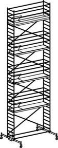 Hymer Fahrgerüst aus Aluminium mit Fahrtraversen in Schwarz, B/T: 295 x 80 cm, Reichweite: 10,60 m - Bild 1
