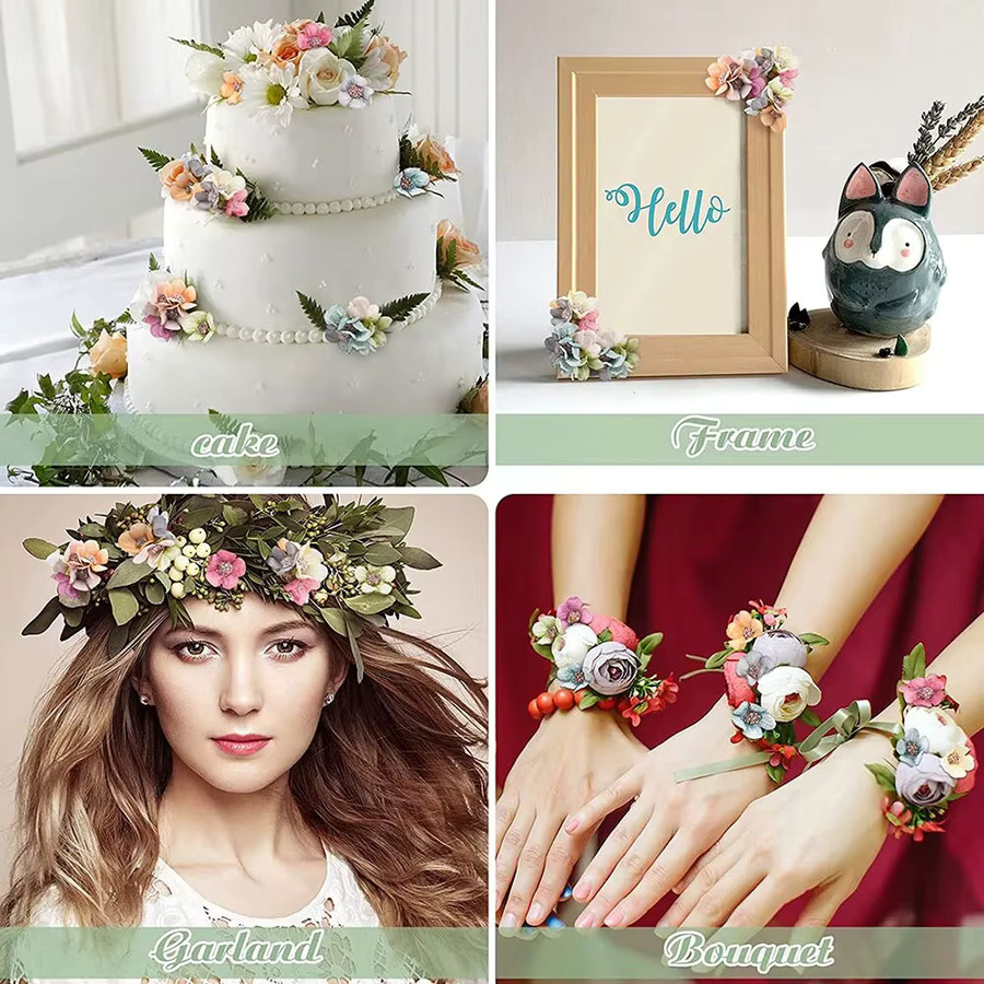 50 Stück künstliche Mini-Rosenköpfe aus Seide von Aogue in Multicolour für Dekoration, Hochzeit und Bastelarbeiten - Bild 2