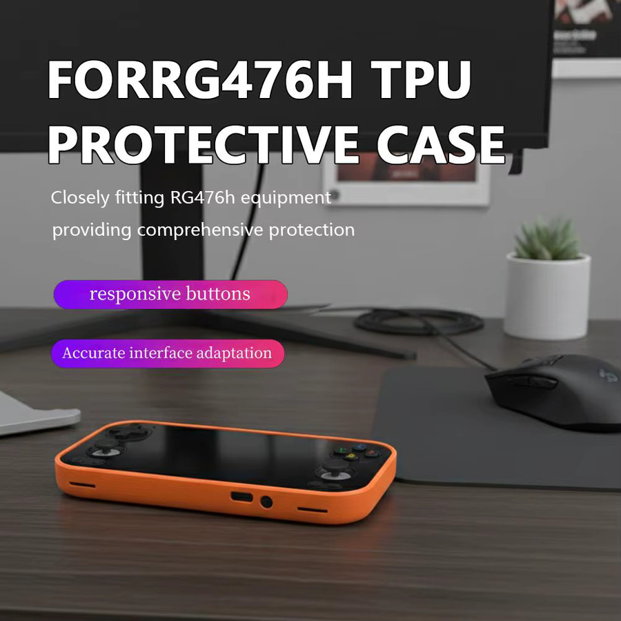 Orangefarbene TPU Schutzhülle für RG476h Spielkonsole mit Kühlfunktion und Anti-Drop-Schutz - Bild 1