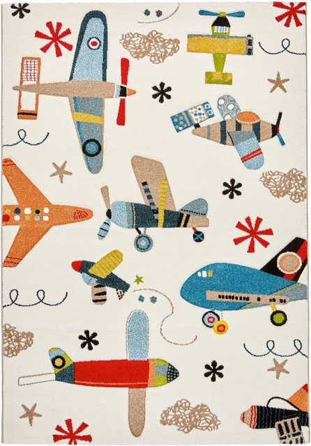Mömax Kinderteppich Flugzeug in Bunt, B/L: 120 x 170 cm - Bild 1