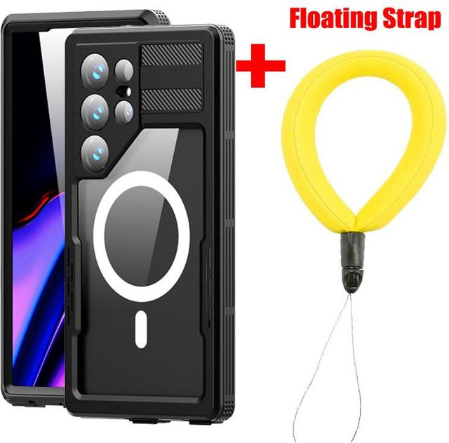 Mars IP68 Wasserdichte Hülle für Samsung Galaxy S26 S25 S24 Ultra Plus mit Magnetischem Laden und Displayschutz in Schwarz oder Transparent - Bild 1