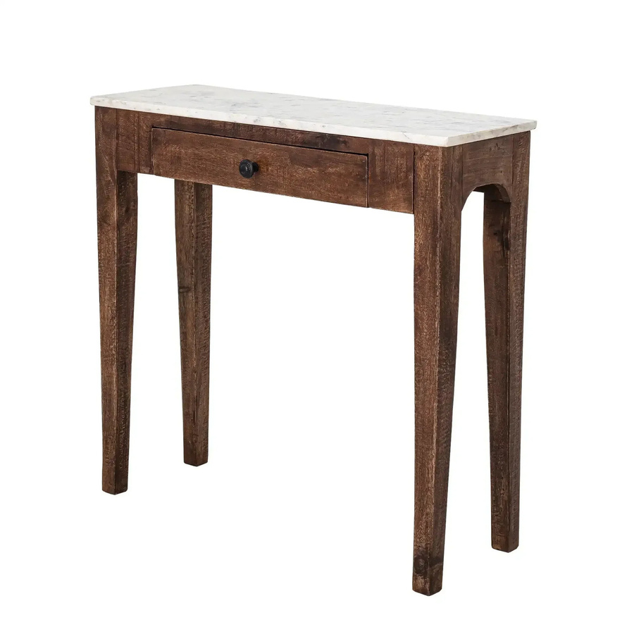 Bloomingville Konsolentisch Hauge aus Mangoholz und Marmar in Braun mit Breite: 79 cm - Bild 1