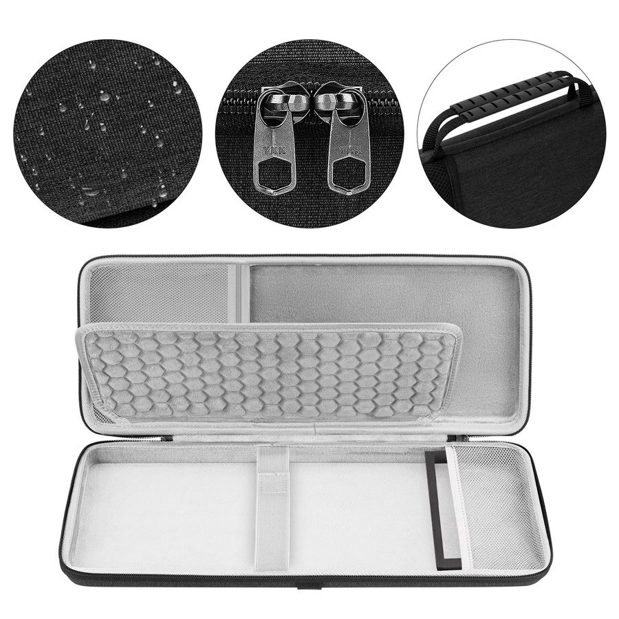 Geekria Hartschalen-EVA 2-in-1 Etui für Tastatur und Maus in Schwarz, passend für AULA F75 Pro, Keychron K2, Q1, ROG Azoth und EPOMAKER TH80 (84 Tasten) - Bild 2