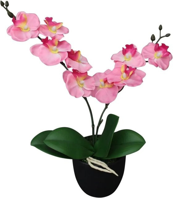 Künstliche Orchidee von furnicato in Rosa mit Kunststofftopf, Höhe: 30 cm - Bild 1