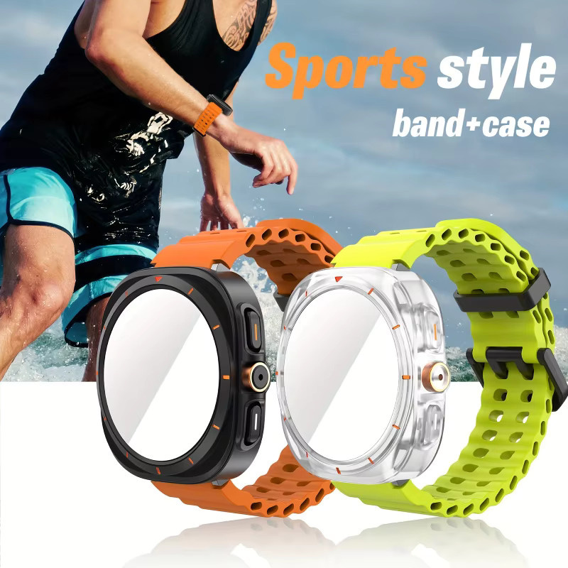 BUSKOZ Uhrenzubehör-Set Samsung Galaxy Watch 7/6, Schutzhülle, Armband, Schwarz - Bild 4