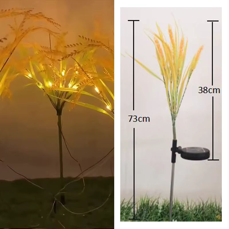 2er-Set Solar LED Weizenohr Lampen wetterfest für die Garten- und Hofdekoration - Bild 6