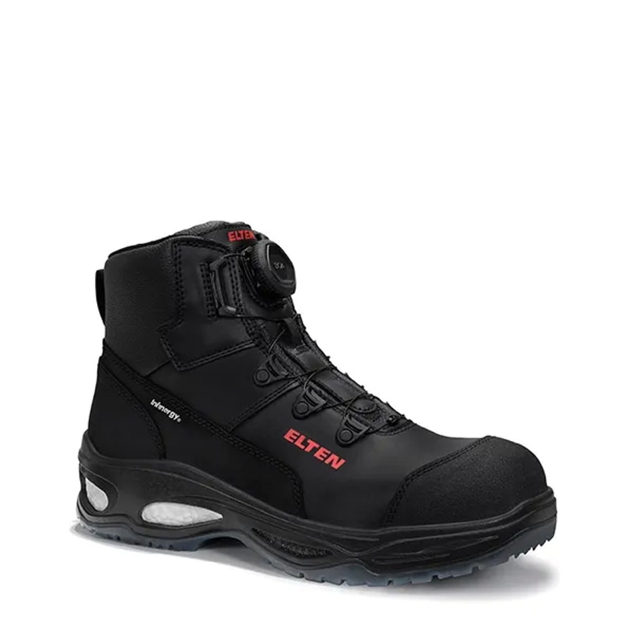Elten Sicherheitsschnürstiefel Miles Boa Mid ESD S3 aus Rindleder in Schwarz-Grau Größe 43 - Bild 2