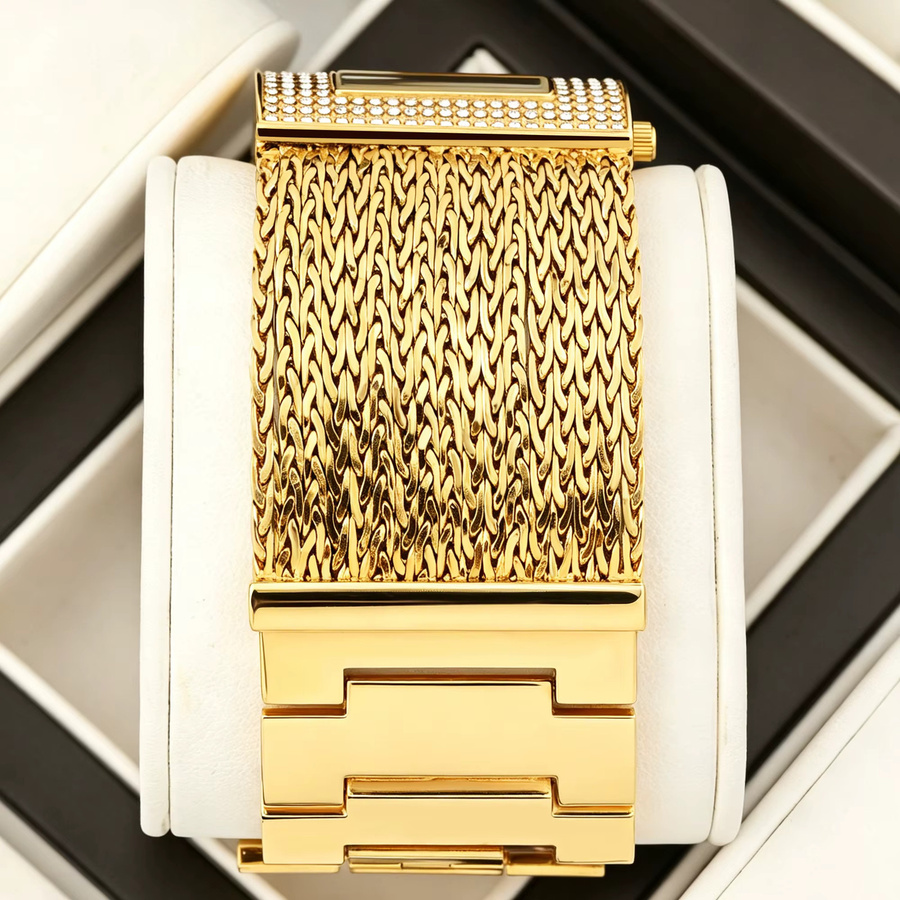 Yalalusi Armbanduhr Edelstahl, Gold, Diamantbesetzt, Damen - Bild 4