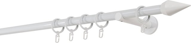 ONDECO 1-läufiges Vorhangrohr mit Wandträger und Endstück in Weiß, Durchmesser: 20 mm, Länge: 290 cm, Wandträger-Abstand: 12 cm - Bild 1