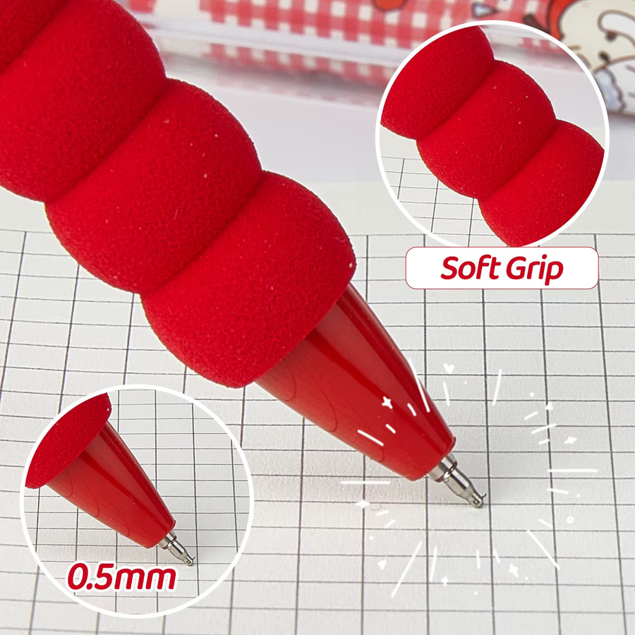 4-teiliges Set festliche Soft-Grip Gelstifte mit roter und schwarzer schnelltrocknender Tinte für Journaling und zum Üben - Bild 3