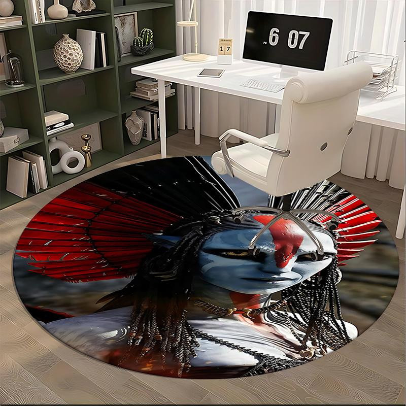 Runder Teppich im Avatar-Design aus Polyester, Mehrfarbig, Durchmesser: 80 cm - Bild 4