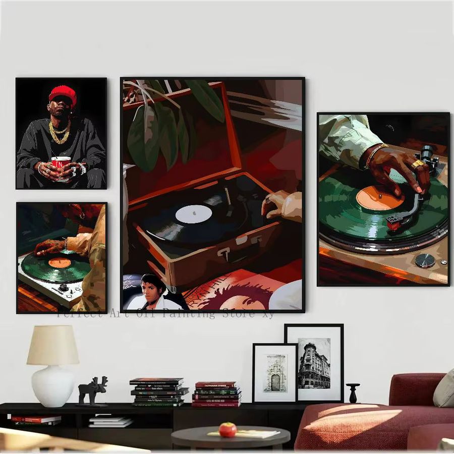 Kunstposter Hip Hop Musik Mode Schwarze Frauen Portrait in Schwarz - Bild 5