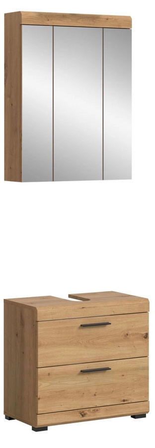 Badmöbel Set Shawn von Inn.Furn in Eiche Braun, 2-teilig, Wandmontage, Breite: 60 cm - Bild 4