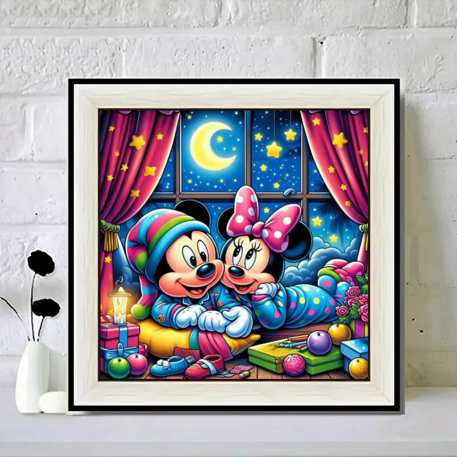 Disney Mickey und Minnie Maus 5D DIY Diamant Malerei Mosaik Set Multicolor - Bild 2