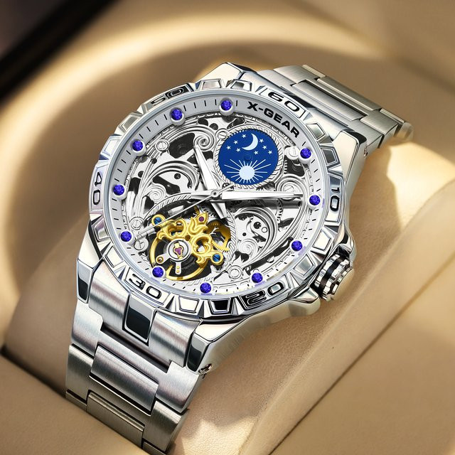 X-GEAR Armbanduhr Automatik, Edelstahl, Silber, Herren - Bild 1