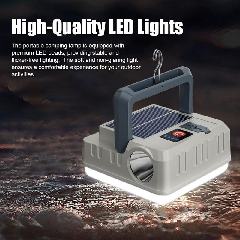 TOMTOP JMS Multifunktionale Solar Camping Laterne mit LED und Wasserdichtigkeit in Weiß - Bild 3