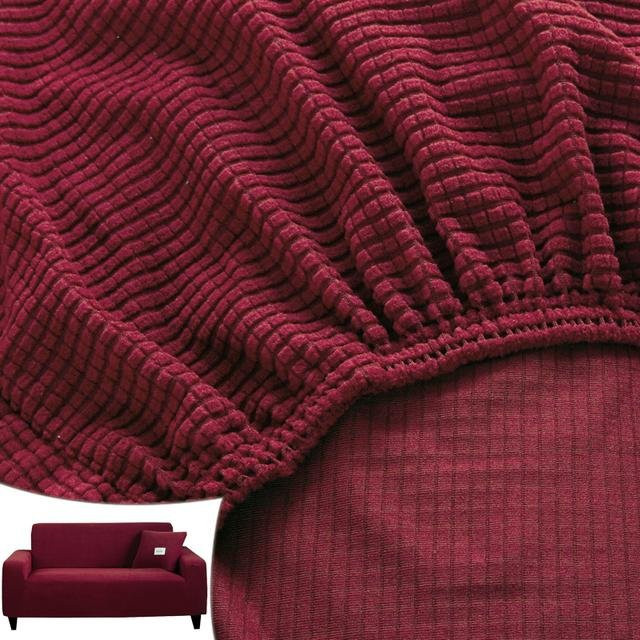 FORTUBI Jacquard Ecksofabezug aus elastischem Polar Fleece für L-förmige Sofas, 3-Sitzer, Breite: 190-230 cm - Bild 1