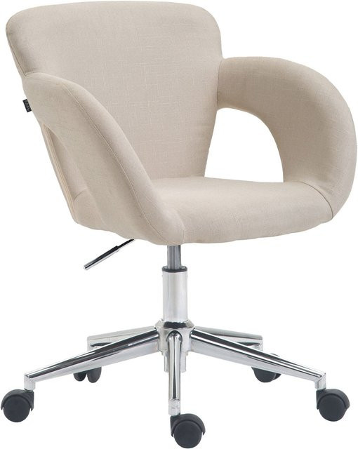 TPFLiving Bürostuhl Eddy aus Stoff in Creme, höhenverstellbarer Drehstuhl für Home-Office und Büro, B/T/H: 62 x 56 x 120 cm - Bild 1