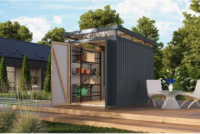Karibu Metallgerätehaus Argos 2,5 in Anthrazit - Bild 1