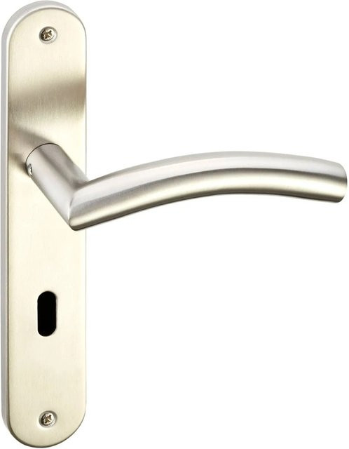 SO-TECH Türdrücker EMIL Edelstahl Langschild Buntbart BB in Silber gebürstet mit Befestigungsmaterial - Bild 1