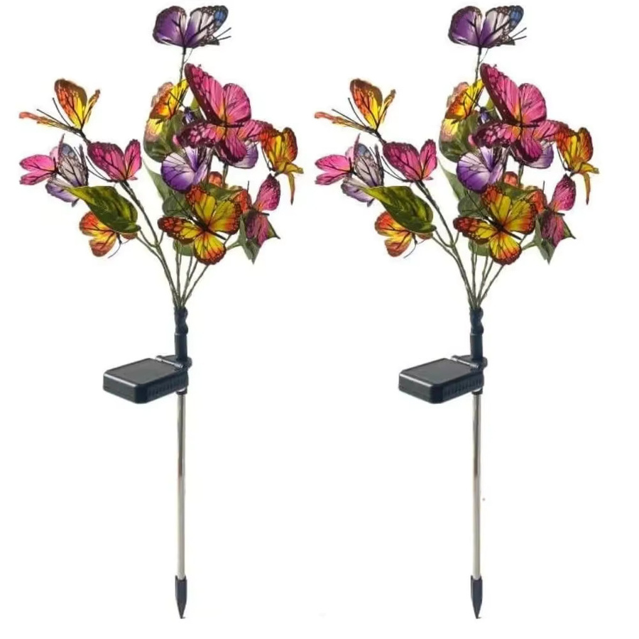DBF Solar-Schmetterlingsblumen-Bodenlampe in Mehrfarbig mit RGB-Beleuchtung für Garten und Hof - Bild 7