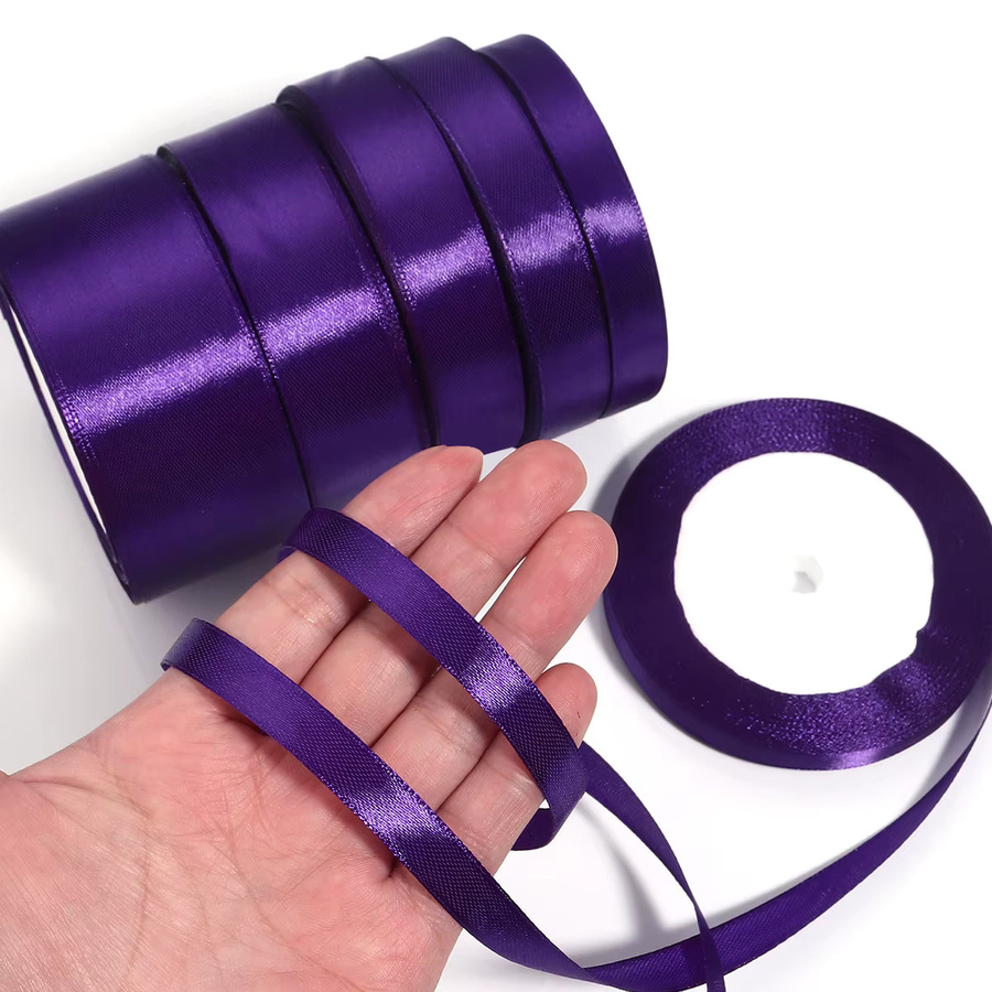 Tiefviolettes Satinband für DIY Dekorationen, Hochzeit und Geschenke, Länge: 25 Yards - Bild 5
