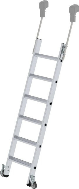 PROREGAL Stufen-Regalleiter Fahrbar 6 Stufen in Silber - Bild 1