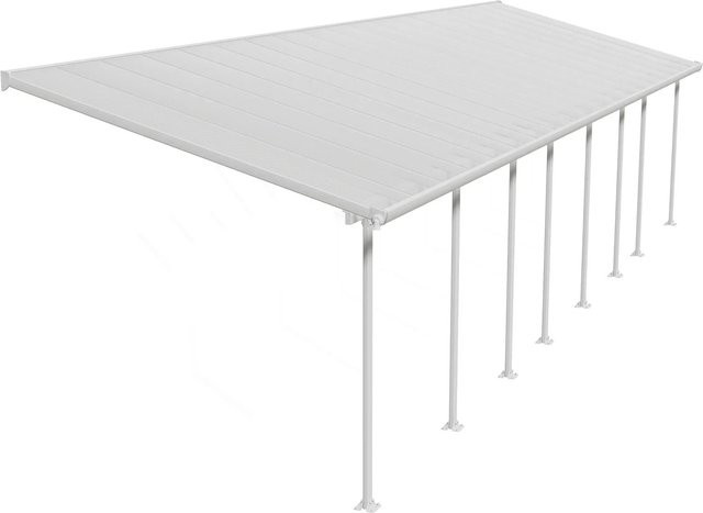 Palram Canopia Terrassenüberdachung Feria Weiß mit integrierten Regenrinnen und Verankerungsstangen B: 300 cm, T: 1156 cm - Bild 1