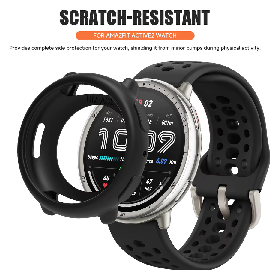 Huami Silikon-Schutzhülle für Amazfit Active 2, Schwarz, Unisex - Bild 2