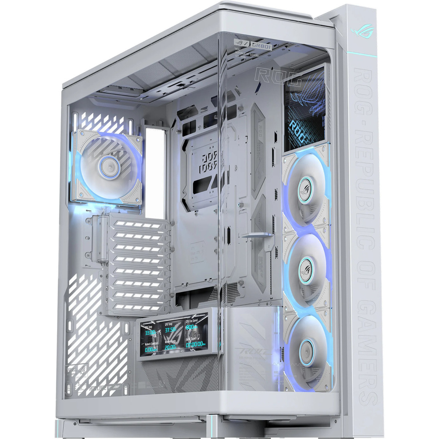 ROG Cronox GR801 CURVE TG ARGB White Edition E-ATX Tower-Gehäuse in Weiß mit USB-C und USB-A Anschlüssen - Bild 1