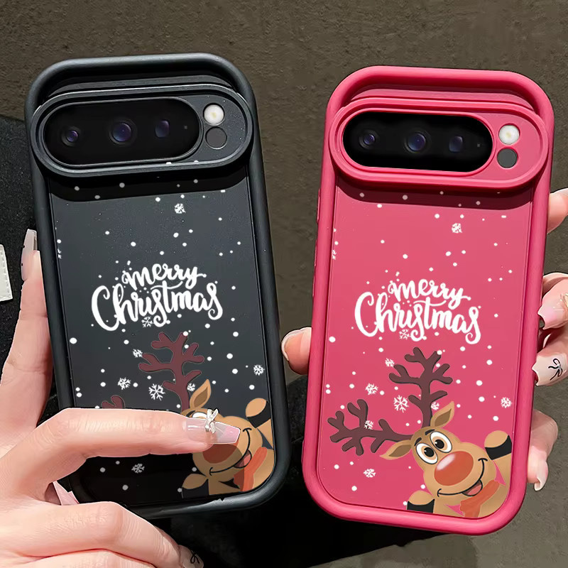 Stoßfeste Silikon-Handyschutzhülle mit Weihnachtsmuster für Google Pixel 9 Pro XL, 8 Pro, 8A und 7A in Braun und Multicolour - Bild 1