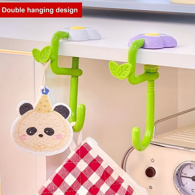Tragbarer Desktop-Organizer mit Blumenmuster als Klemmhalter für die Schreibtischkante in Lila - Bild 1