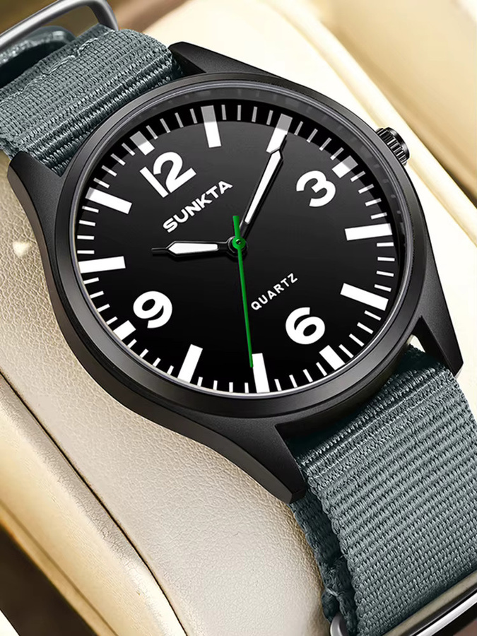 LIGE Armbanduhr, Quarz, Textil/NATO, Schwarz, Herren - Bild 7