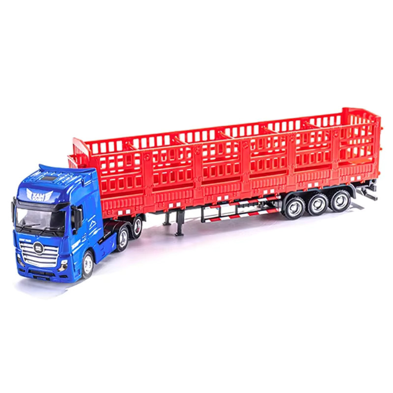 Huina Diecast Modell Lkw Transporter in Rot, 1:50 Scale Engineering Fahrzeug aus Metall und Holz für Sammler und Kinder - Bild 4